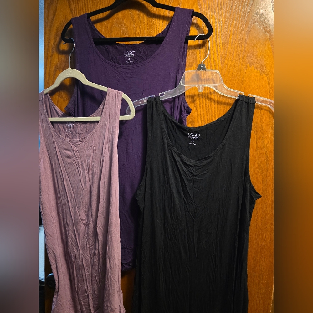 LOGO Black, Purple, and Mauve Tank Tops